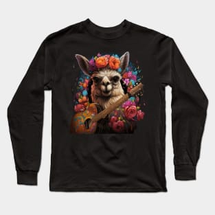 Llama Playing Guitar Long Sleeve T-Shirt